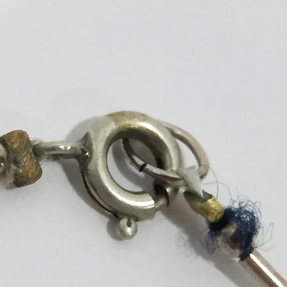 Sterling silver and turquoise tube bead dainty necklace - Picture 7 of 7